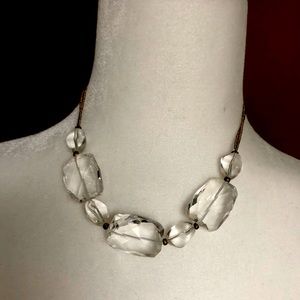 Clear Rocks/Crystal-like Chunky Necklace